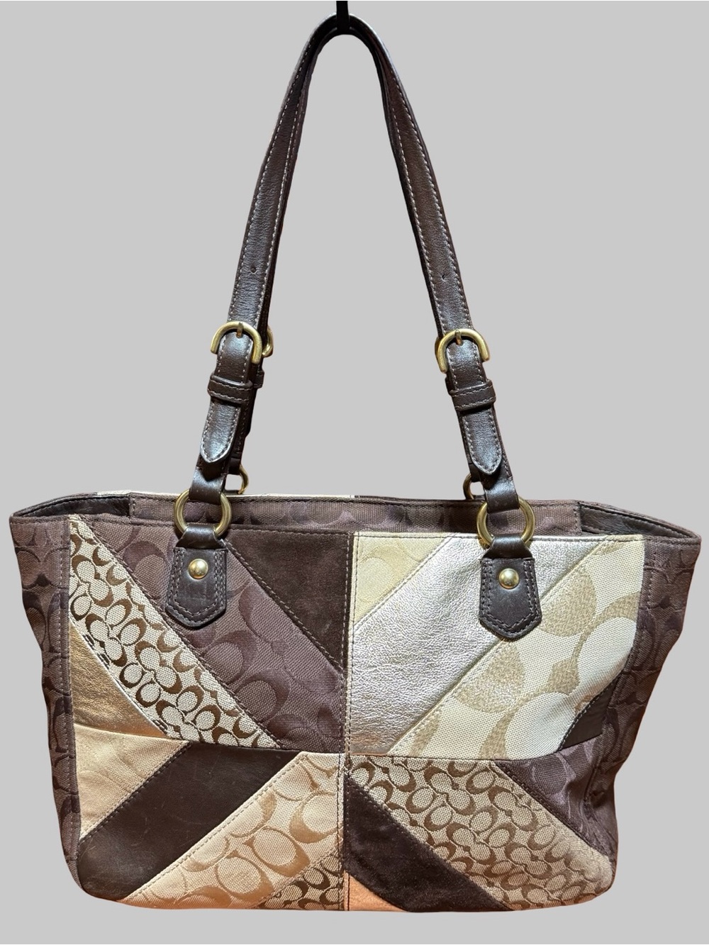 CoachY2K Chevron Patchwork Gallery Tote Handbag F17614